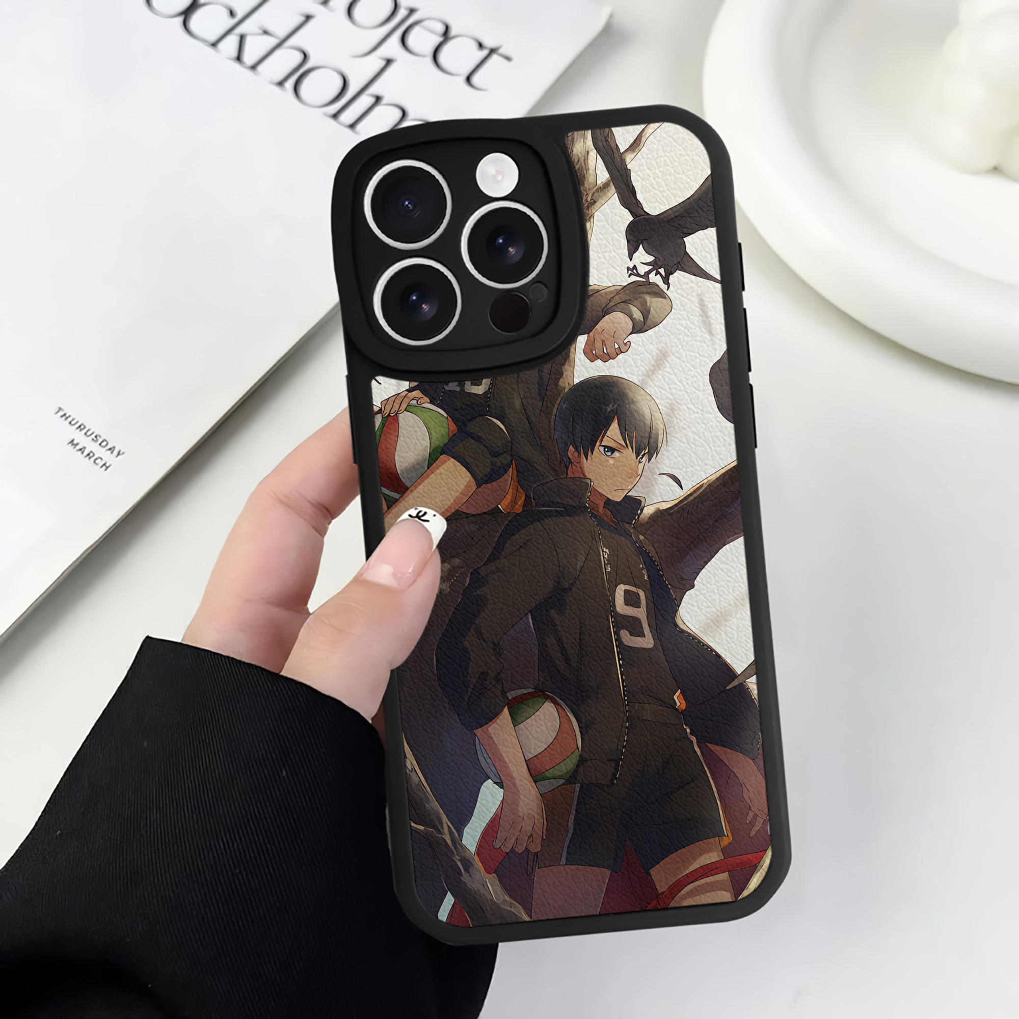 （画像用） ハイキュー!! Haikyu!! 【iPhone 16シリーズ対応】シリコンスマホケース（レザー調） 材質：シリコン